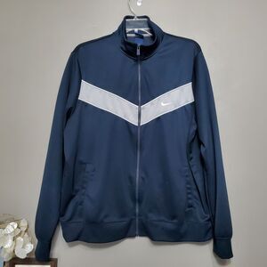 Vintage Nike Striker Track Jacket Mens Size XXL Navy Blue Gray Full Zip Athletic